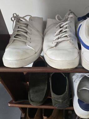 Men's White Casual Leather Sneakers - Clean Minimal Style Olakai